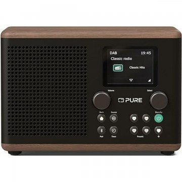 Pure Classic H4 Επιτραπέζιο Ραδιόφωνο DAB+ με Bluetooth Mαύρο / Kαρυδιά